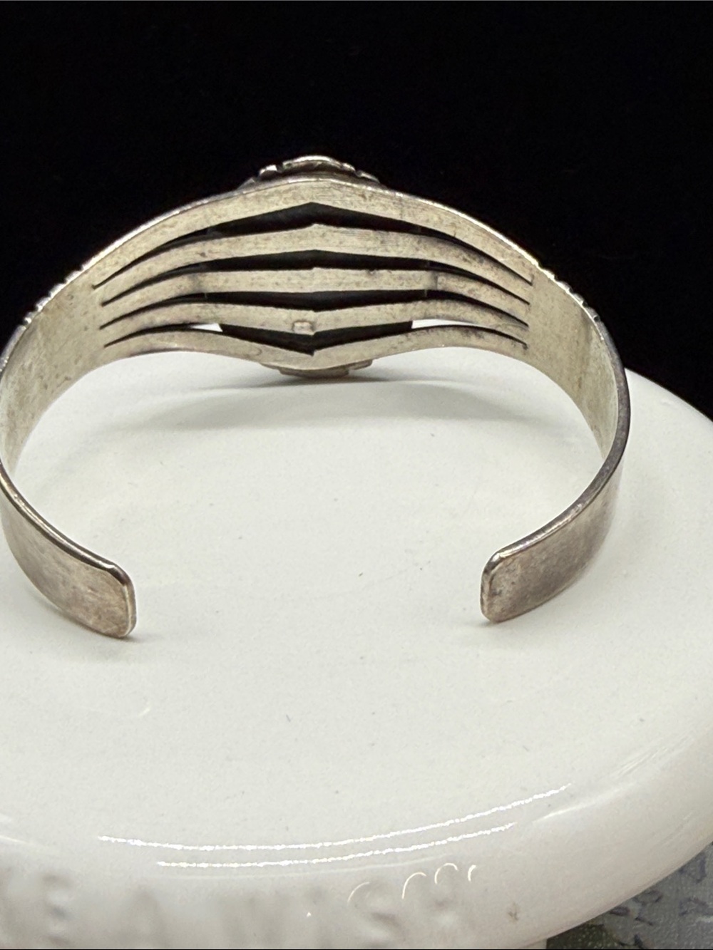 👑Native American Navajo sterling silver cuff bracelet lapis lazuli Jeannette dal - Picture 4 of 10